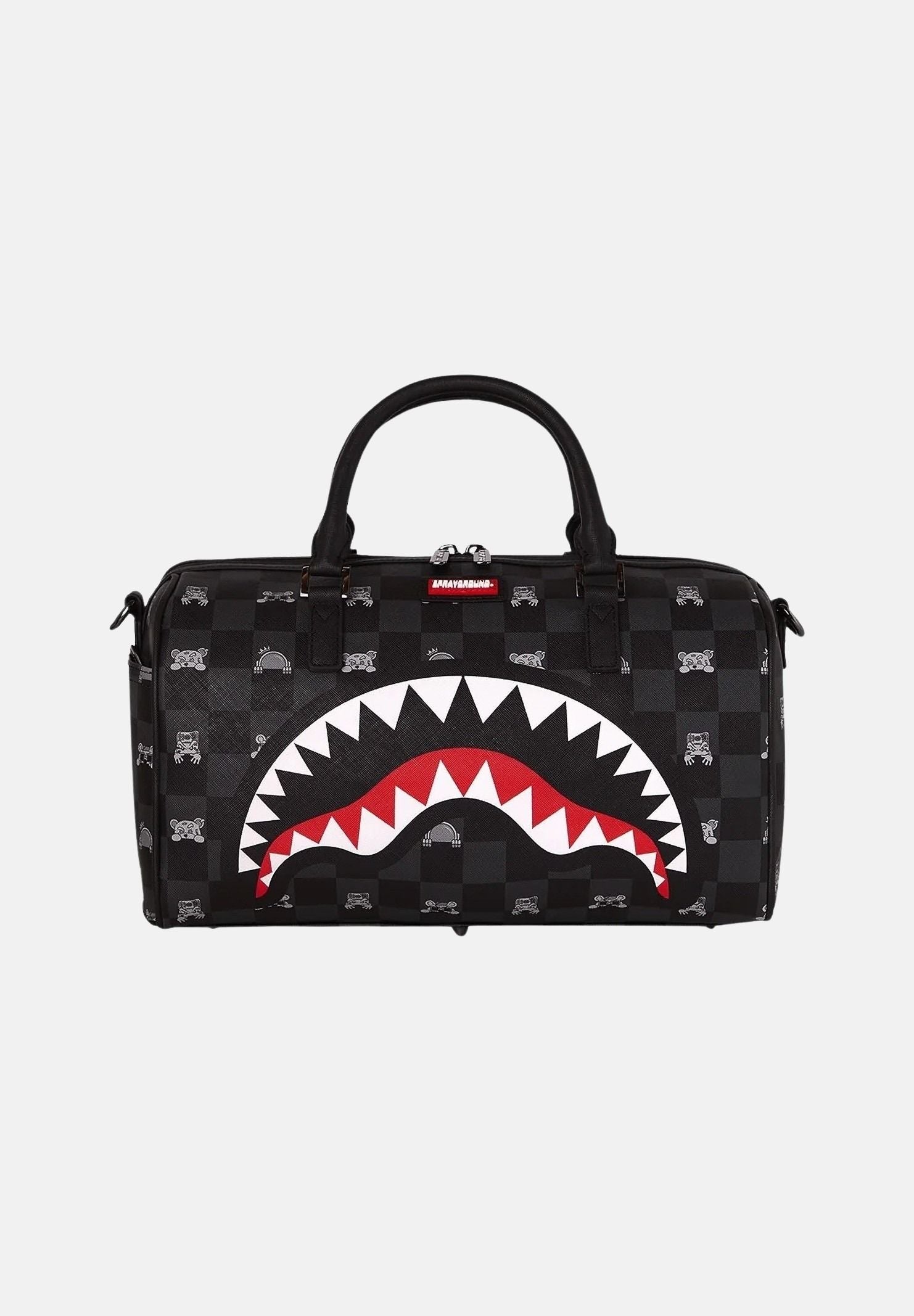 SPRAYGROUND Borsone GRAY PEEKING CHARACTER CHECK nero per uomo e donna 910D8911NSZ . SPRAYGROUND 