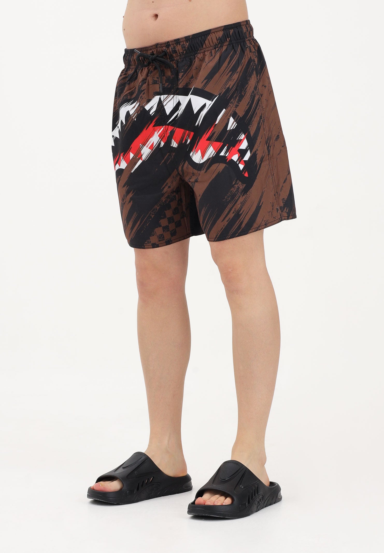 SPRAYGROUND Shorts mare SMEARED marrone e nero da uomo 910SWM2051 . SPRAYGROUND 
