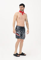 SPRAYGROUND Shorts mare PIXEL MOUTH nero, grigio e bianco da uomo 910SWM2058 . SPRAYGROUND 