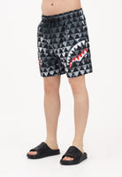SPRAYGROUND Shorts mare PIXEL MOUTH nero, grigio e bianco da uomo 910SWM2058 . SPRAYGROUND 