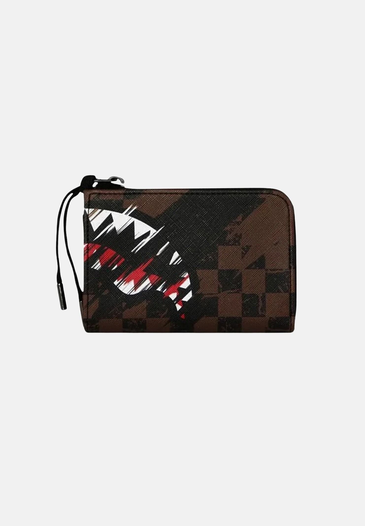 SPRAYGROUND Portafogli SMEARED GRUNGE WALLET marrone e nero per uomo e donna 910W8971NSZ . SPRAYGROUND 