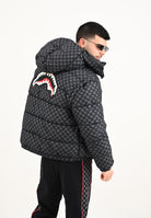 SPRAYGROUND Piumino Drip Check grigio e nero per uomo e donna SP748GRY . SPRAYGROUND 