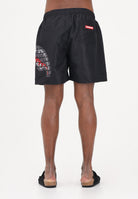 SPRAYGROUND Shorts mare nero da uomo con stampa shark laterale SP917BLK . SPRAYGROUND 