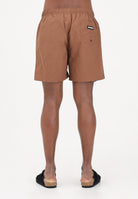 SPRAYGROUND Shorts mare marrone da uomo con patch shark SP925BRWN . SPRAYGROUND 
