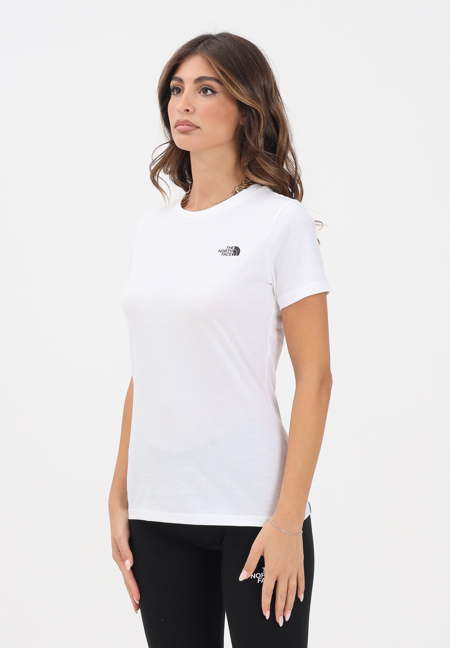 THE NORTH FACE T-shirt a manica corta Simple Dome bianca da donna NF0A87NHFN41 . THE NORTH FACE 