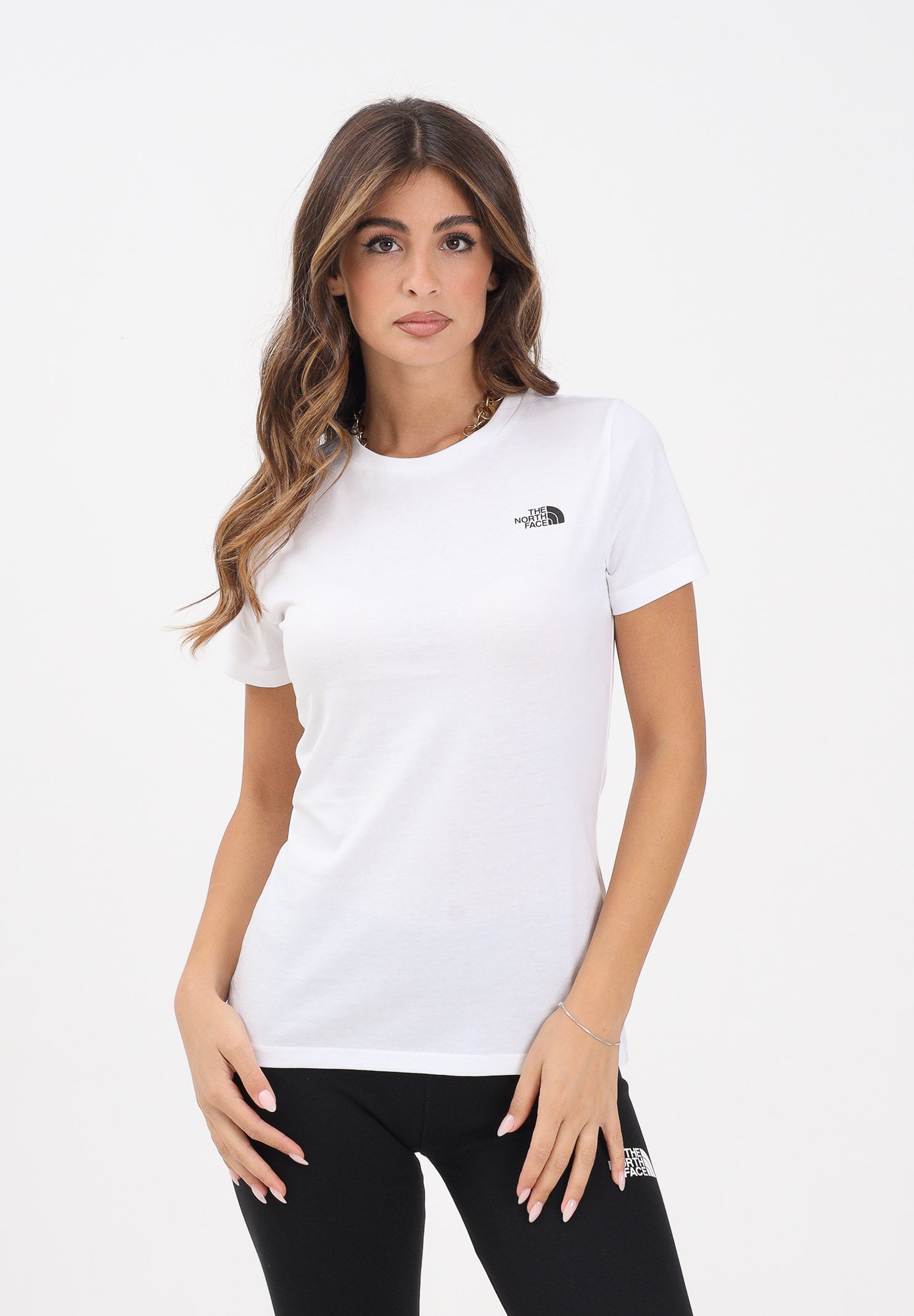 THE NORTH FACE T-shirt a manica corta Simple Dome bianca da donna NF0A87NHFN41 . THE NORTH FACE 