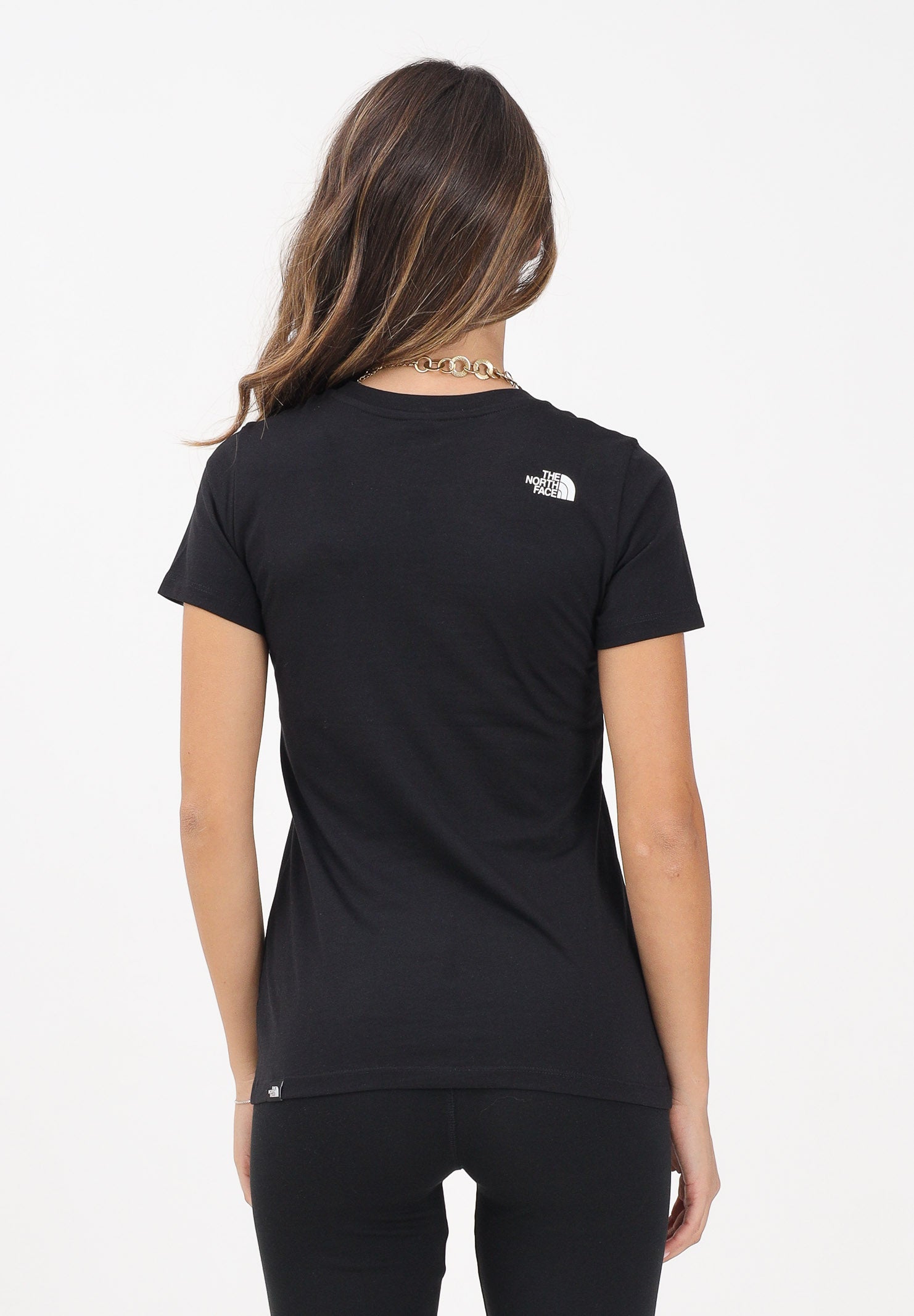 THE NORTH FACE T-shirt a manica corta Simple Dome nera da donna NF0A87NHJK31 . THE NORTH FACE 