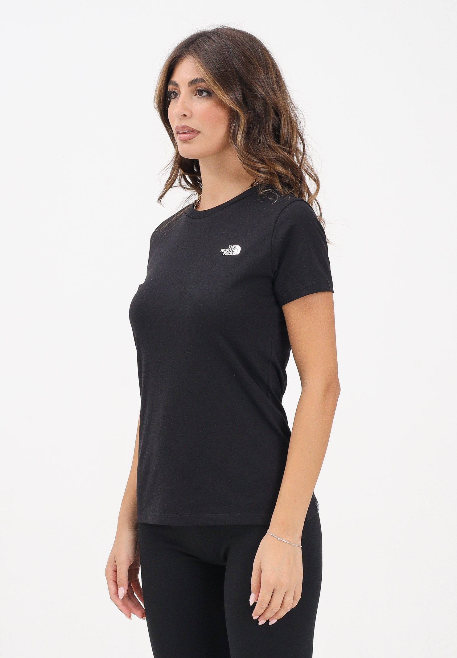 THE NORTH FACE T-shirt a manica corta Simple Dome nera da donna NF0A87NHJK31 . THE NORTH FACE 