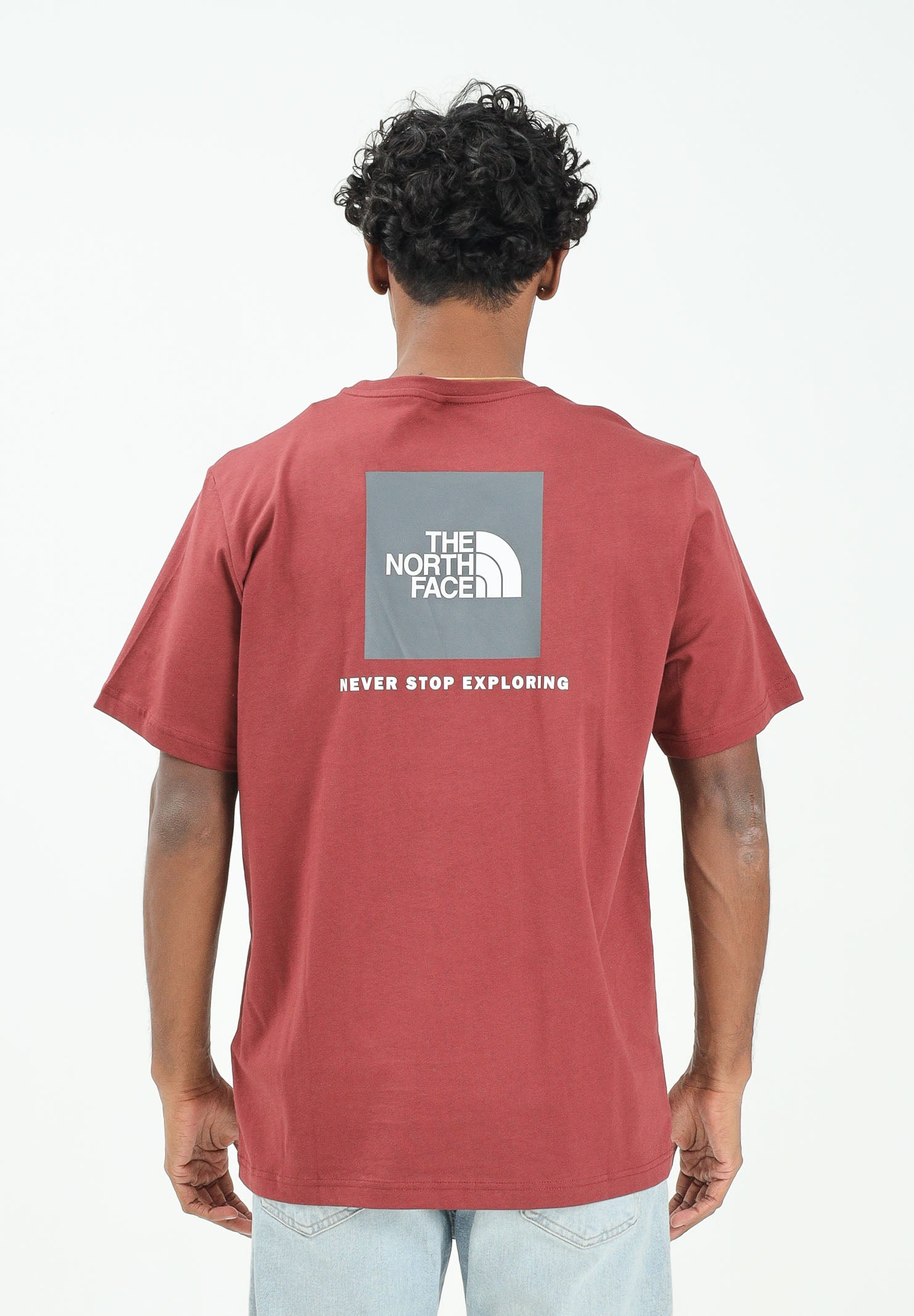 THE NORTH FACE T-shirt a manica corta NSE Reflective Box bordeaux da uomo NF0A87NPDO31 . THE NORTH FACE 