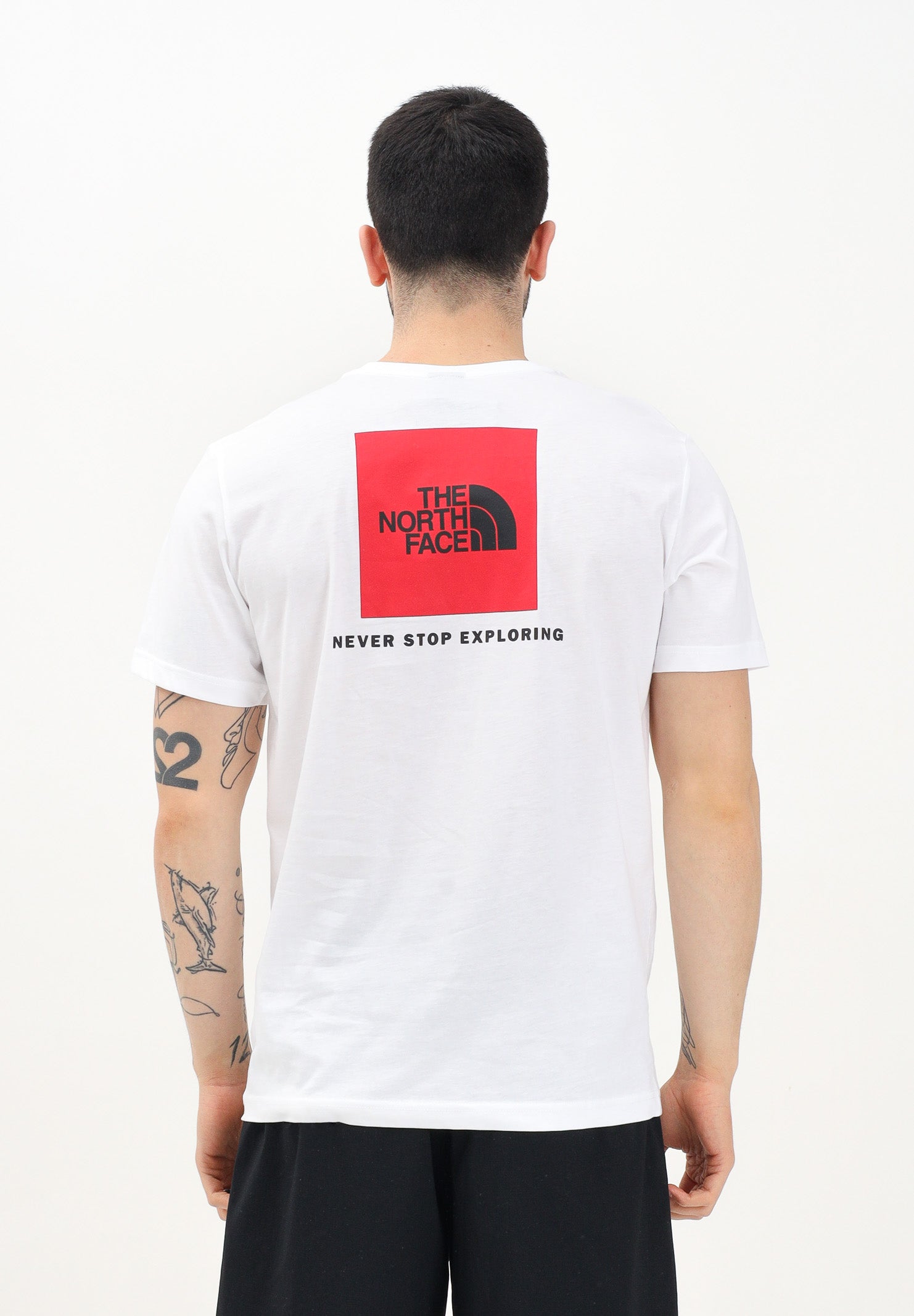 THE NORTH FACE T-shirt a manica corta NSE Reflective Box bianca da uomo NF0A87NPFN41 . THE NORTH FACE 