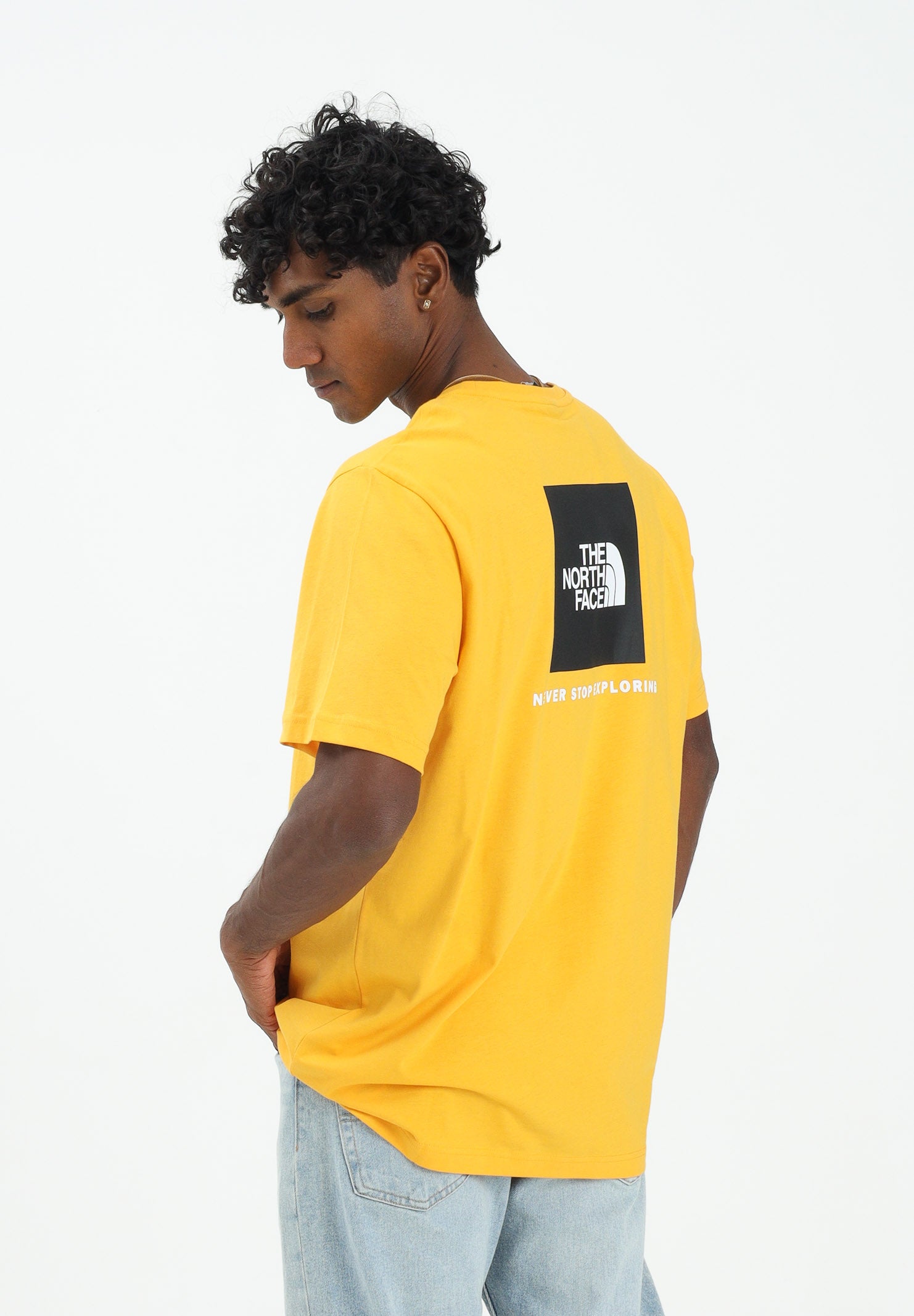 THE NORTH FACE T-shirt a manica corta NSE Reflective Box gialla da uomo NF0A87NPZU31 . THE NORTH FACE 