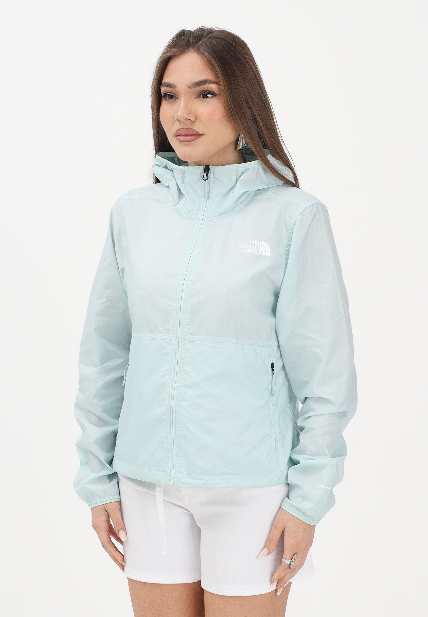 THE NORTH FACE Giacca a vento Cyclone verde acqua da donna NF0A8B6GG701 . THE NORTH FACE 