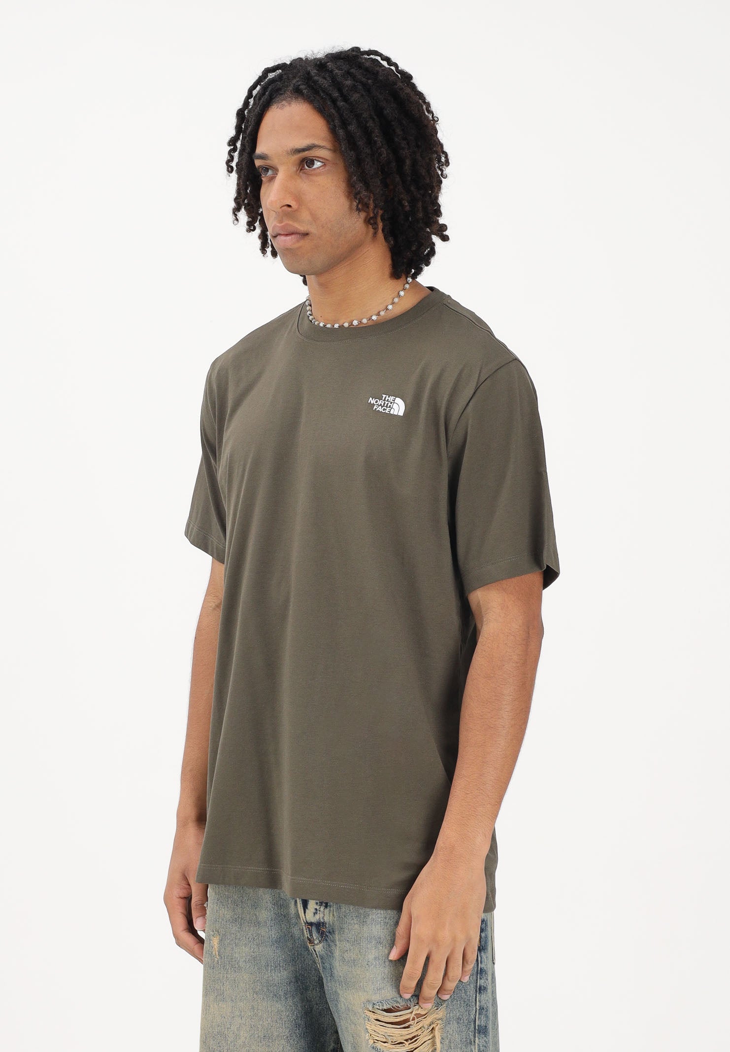 THE NORTH FACE T-shirt a manica corta Evolution Simple Dome Regular verde militare da uomo NF0A8CZ221L1 . THE NORTH FACE 