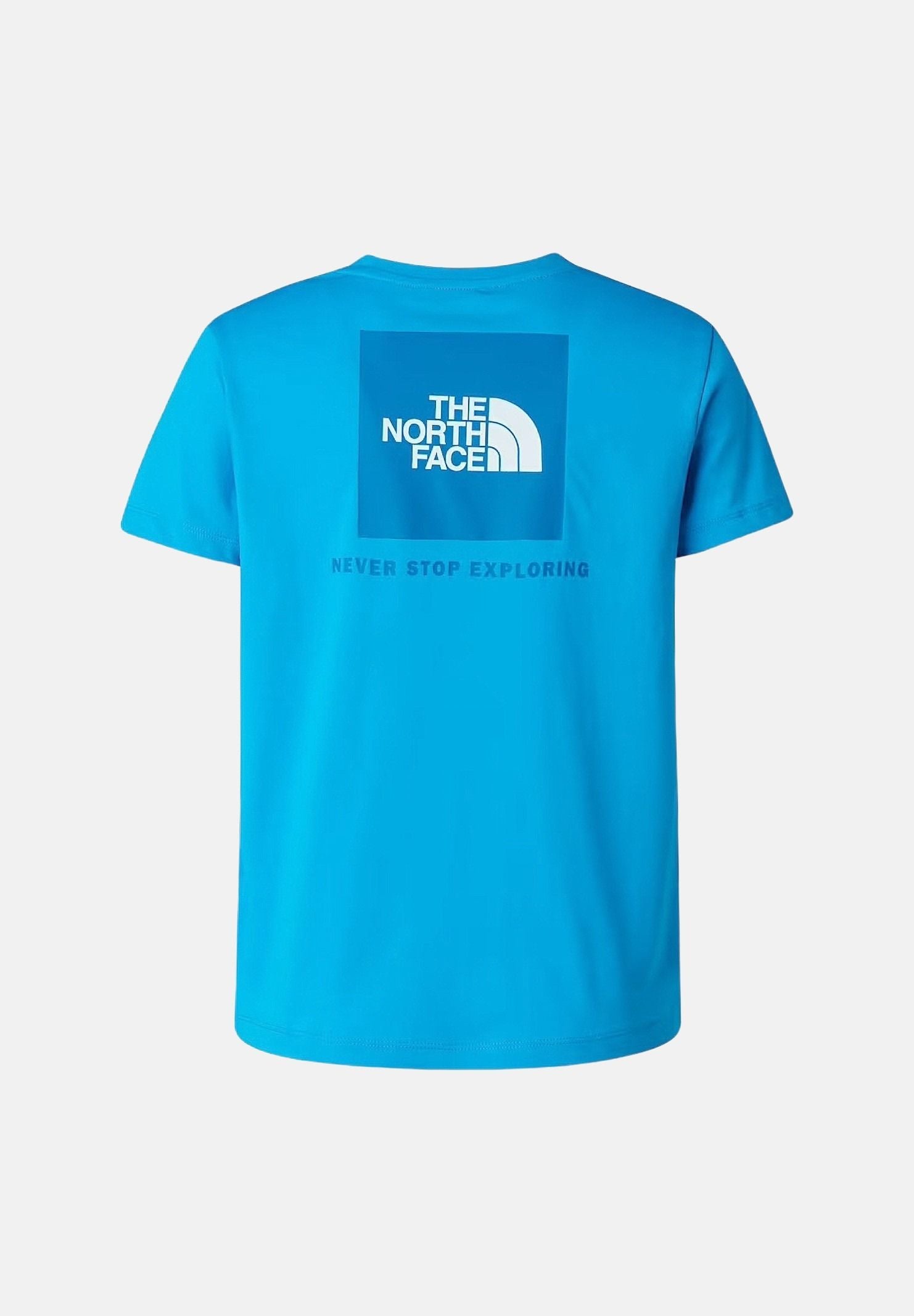 THE NORTH FACE T-shirt a manica corta Box NSE azzurra per bambino e bambina NF0A8EFND7R1 . THE NORTH FACE 