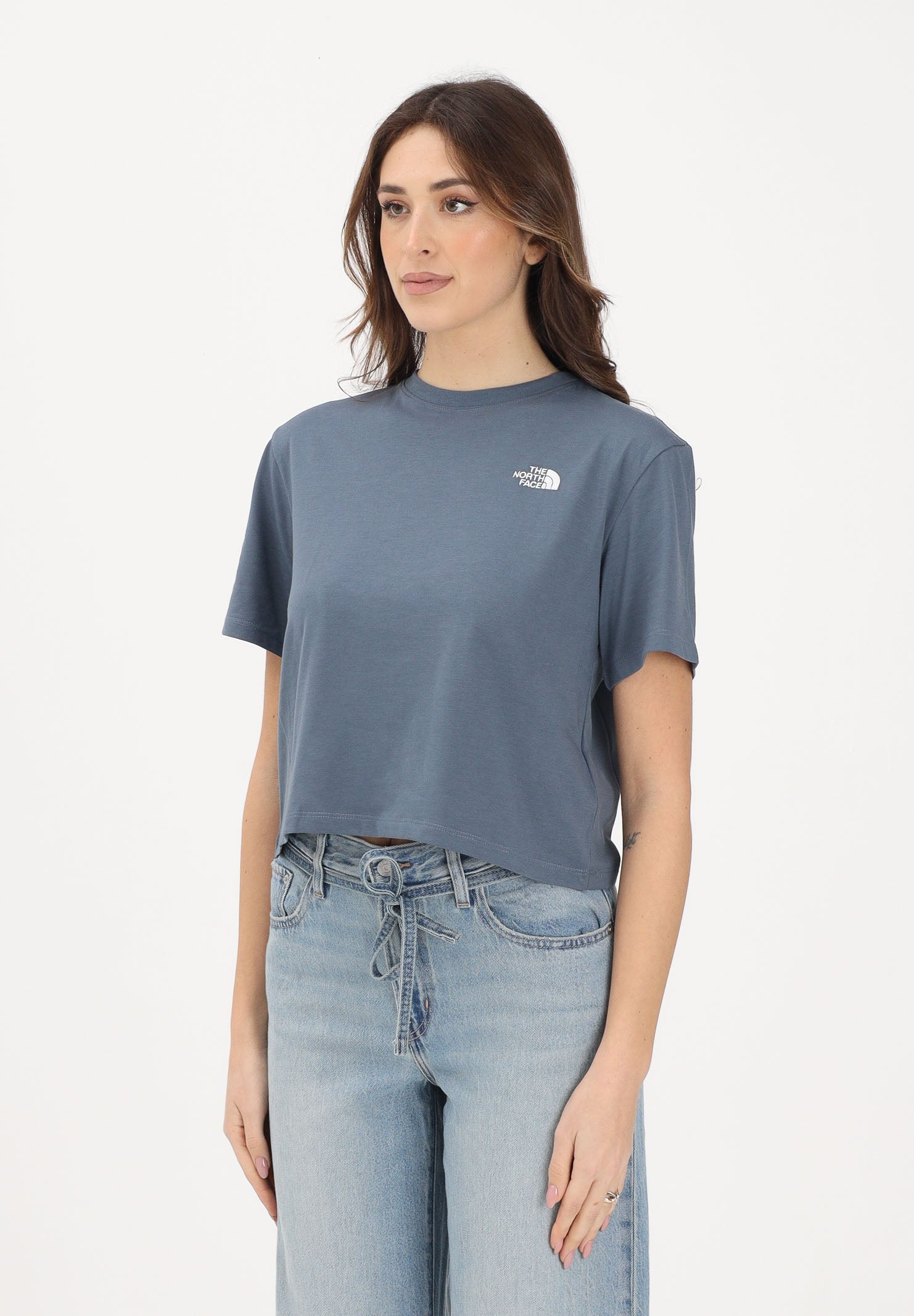 THE NORTH FACE T-shirt a manica corta Evolution Simple Dome Cropped Relaxed grigio granito da donna NF0A8FDH0U31 . THE NORTH FACE 