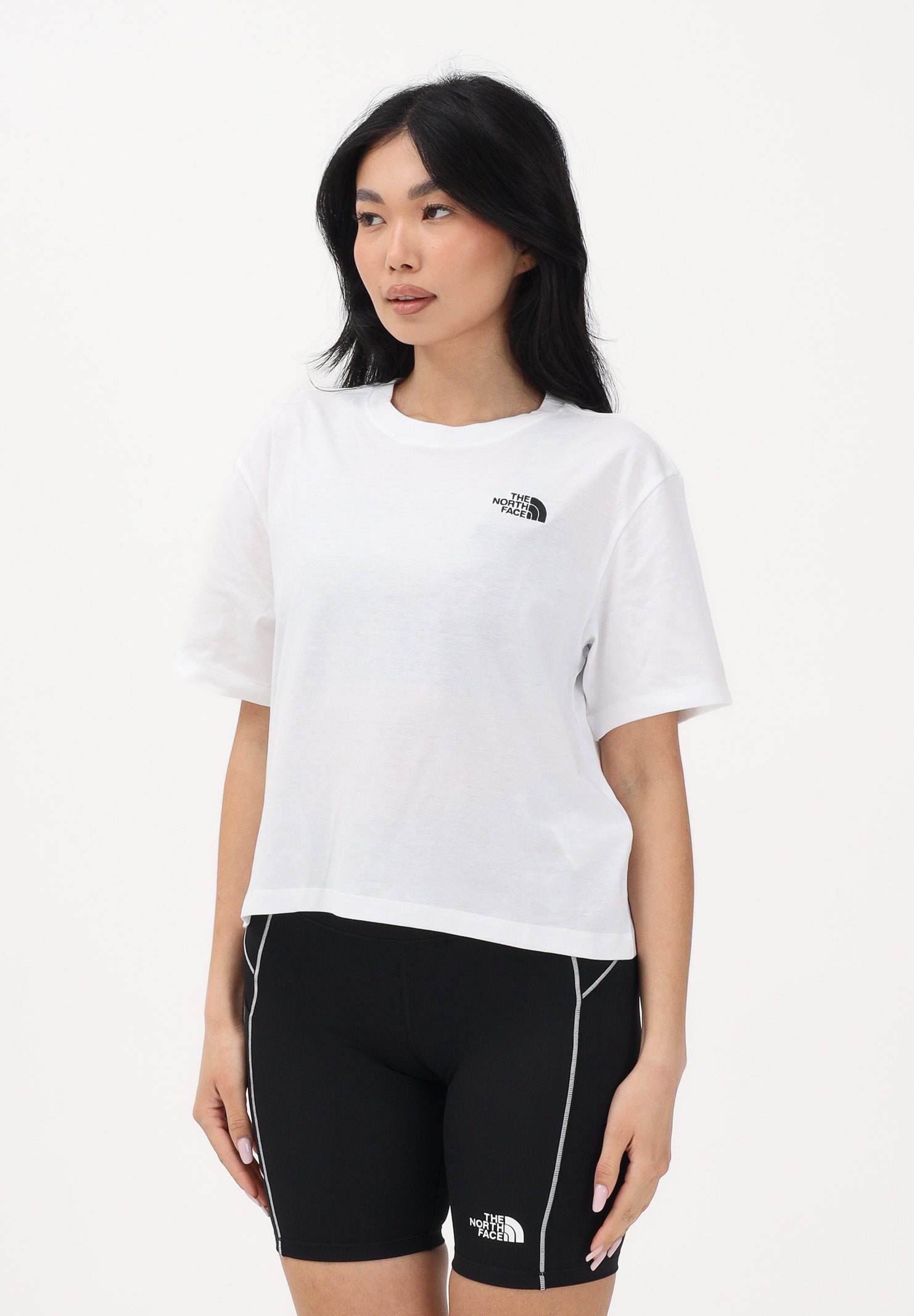 THE NORTH FACE T-shirt a manica corta Evolution Simple Dome Cropped Relaxed bianca da donna NF0A8FDHFN41 . THE NORTH FACE 