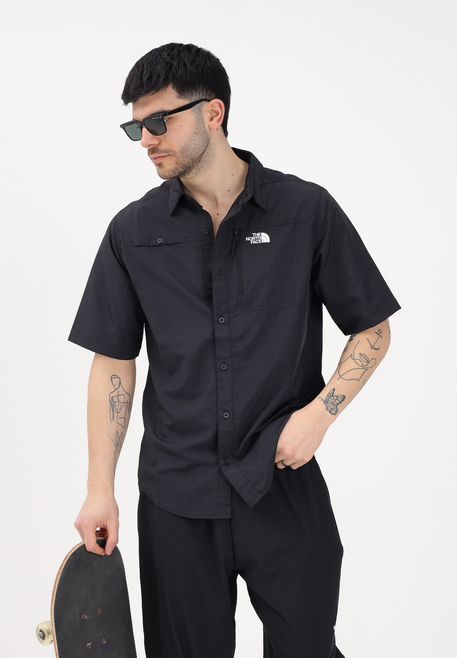 THE NORTH FACE Camicia a manica corta nera da uomo NF0A8FU6JK31 . THE NORTH FACE 