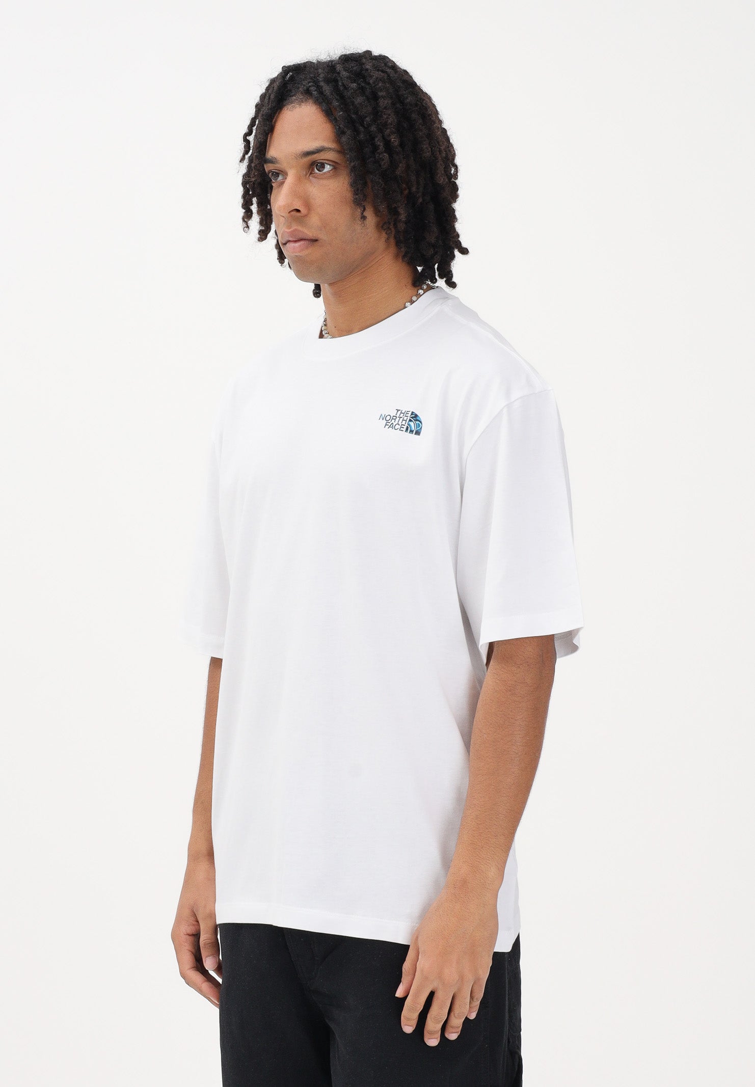 THE NORTH FACE T-shirt a manica corta Liquid NSE Box Oversized Graphic bianca da uomo NF0A8G9WFN41 . THE NORTH FACE 