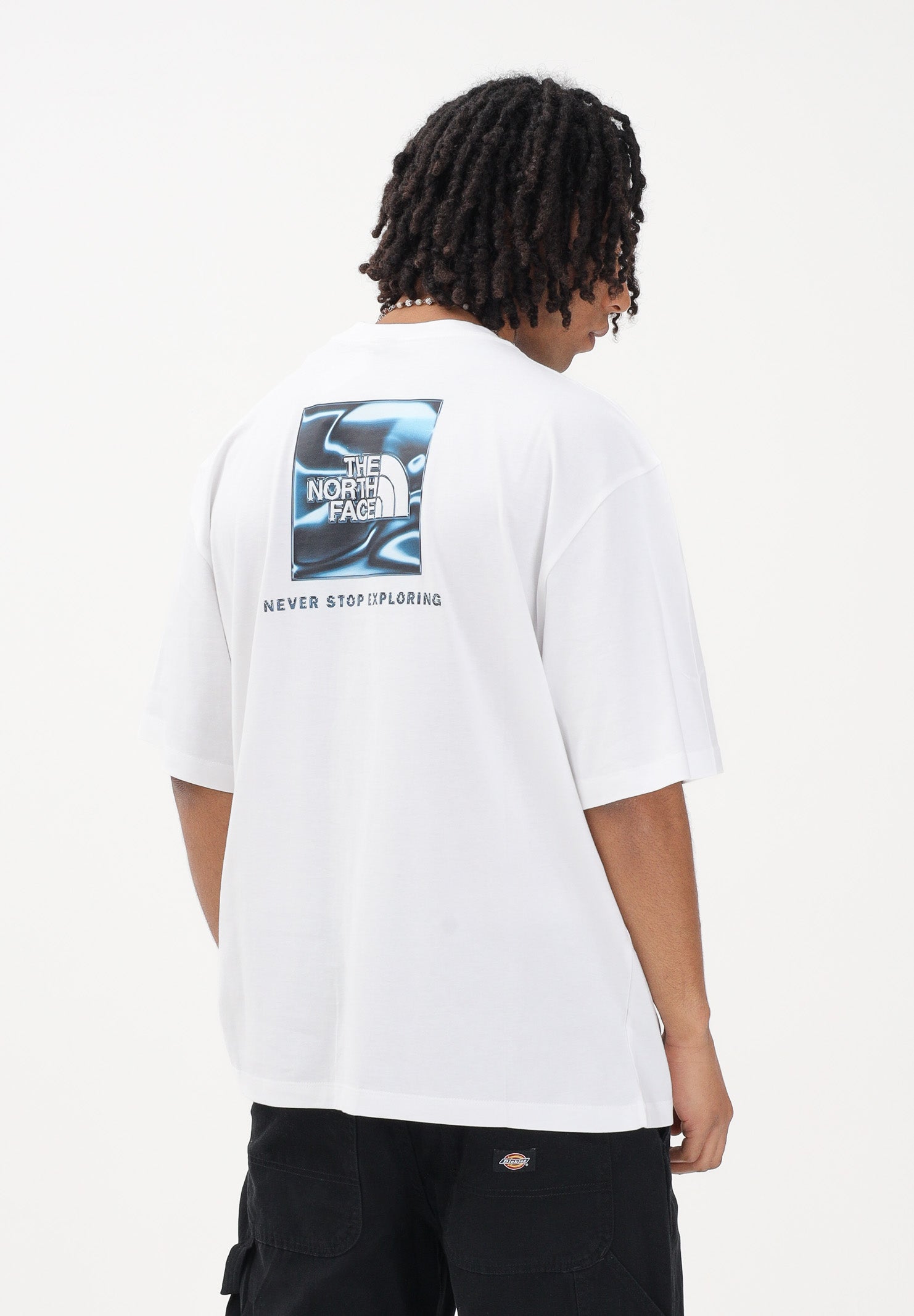 THE NORTH FACE T-shirt a manica corta Liquid NSE Box Oversized Graphic bianca da uomo NF0A8G9WFN41 . THE NORTH FACE 