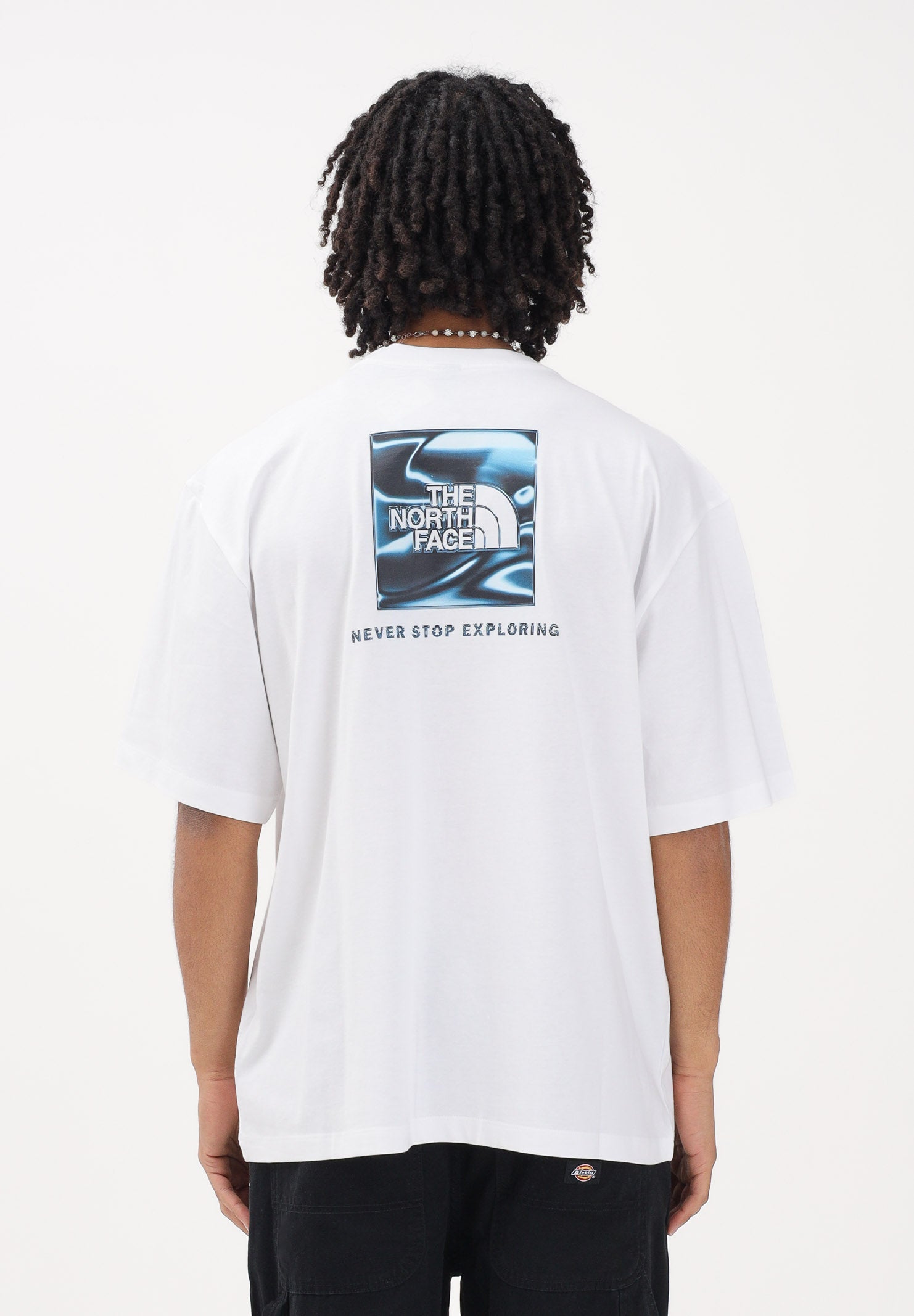 THE NORTH FACE T-shirt a manica corta Liquid NSE Box Oversized Graphic bianca da uomo NF0A8G9WFN41 . THE NORTH FACE 