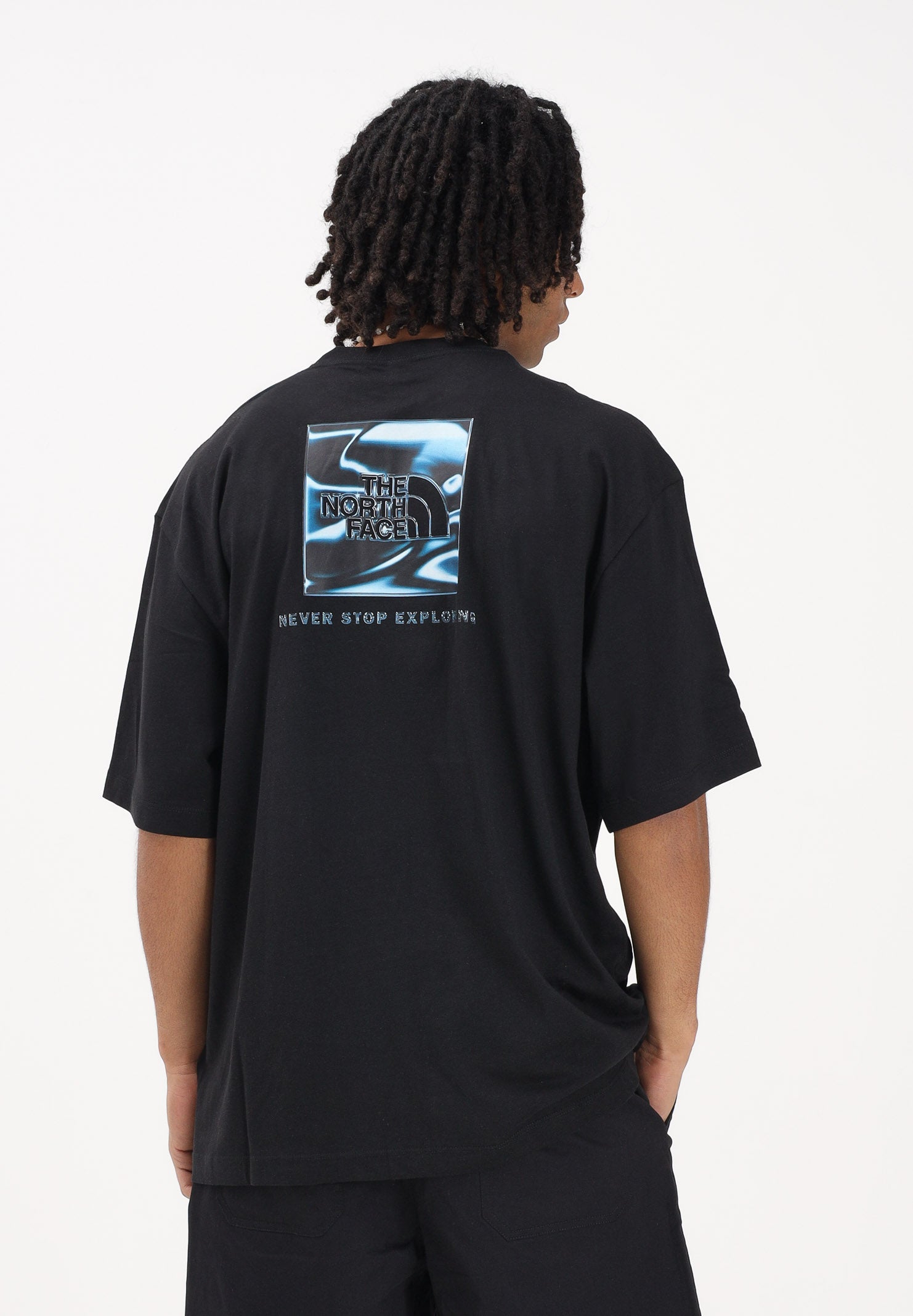THE NORTH FACE T-shirt a manica corta Liquid NSE Box Oversized Graphic nera da uomo NF0A8G9WJK31 . THE NORTH FACE 