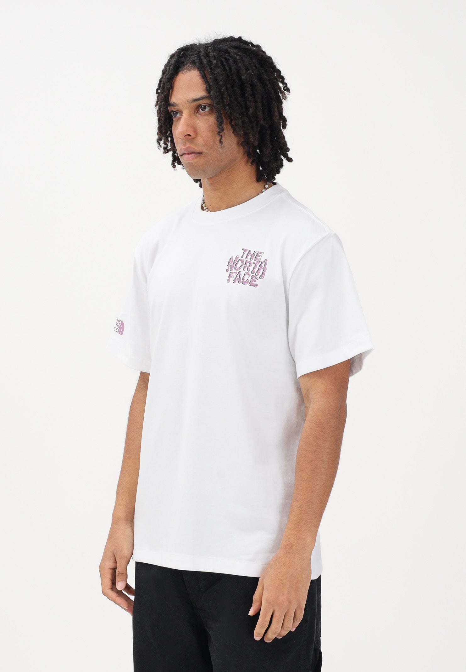 THE NORTH FACE T-shirt a manica corta Drip Logo Relaxed bianca da uomo NF0A8GABFN41 . THE NORTH FACE 