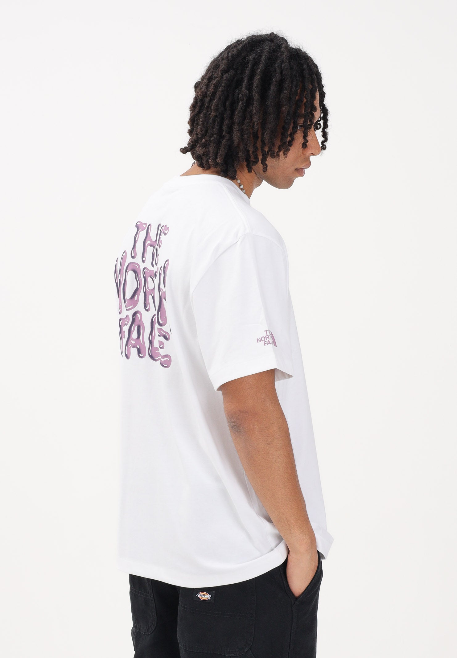 THE NORTH FACE T-shirt a manica corta Drip Logo Relaxed bianca da uomo NF0A8GABFN41 . THE NORTH FACE 