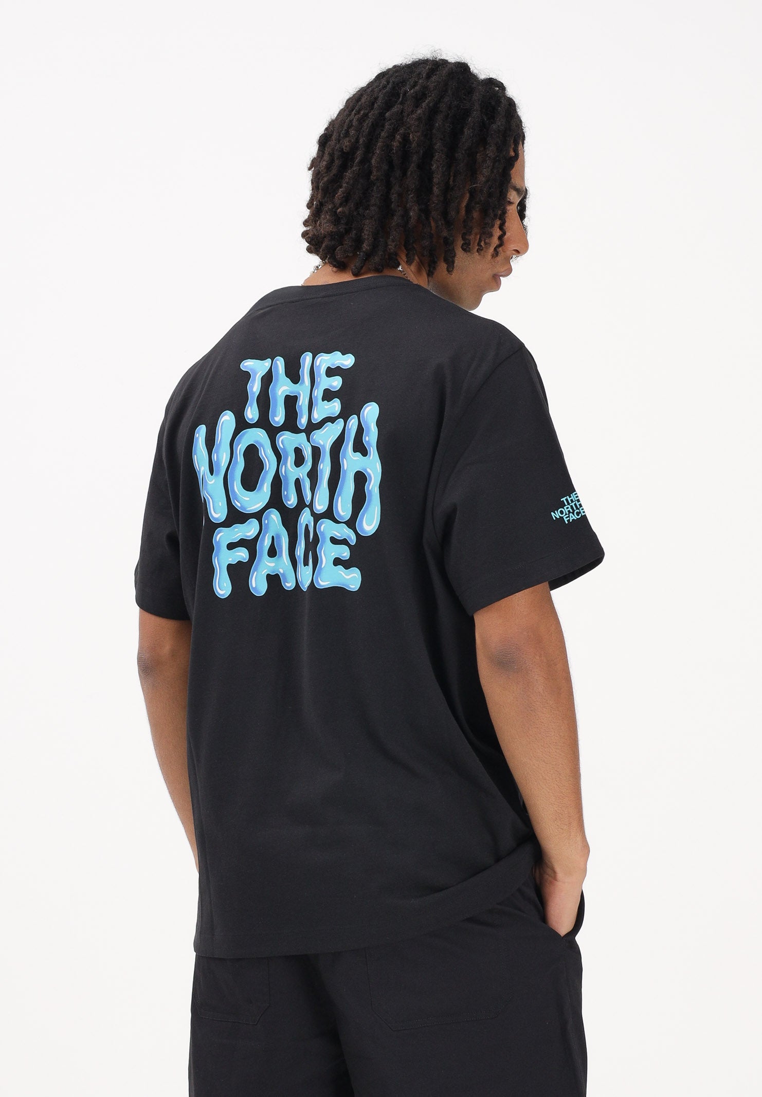 THE NORTH FACE T-shirt a manica corta Drip Logo Relaxed nera da uomo NF0A8GABJK31 . THE NORTH FACE 