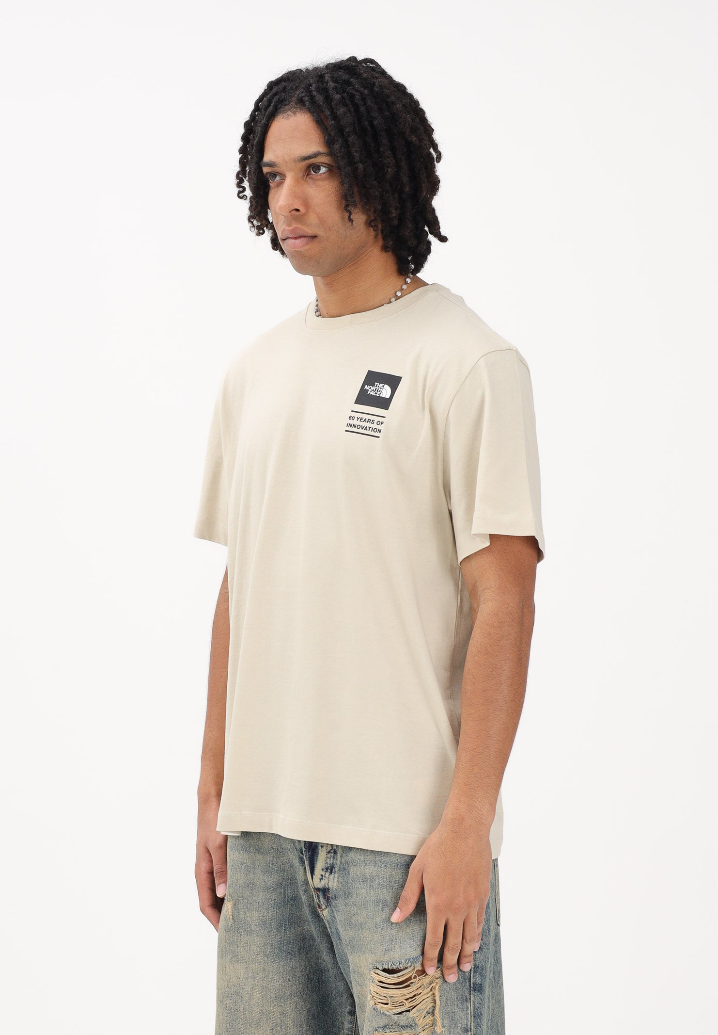 THE NORTH FACE T-shirt a manica corta Icon Celebration Regular beige da uomo NF0A8GASDOM1 . THE NORTH FACE 