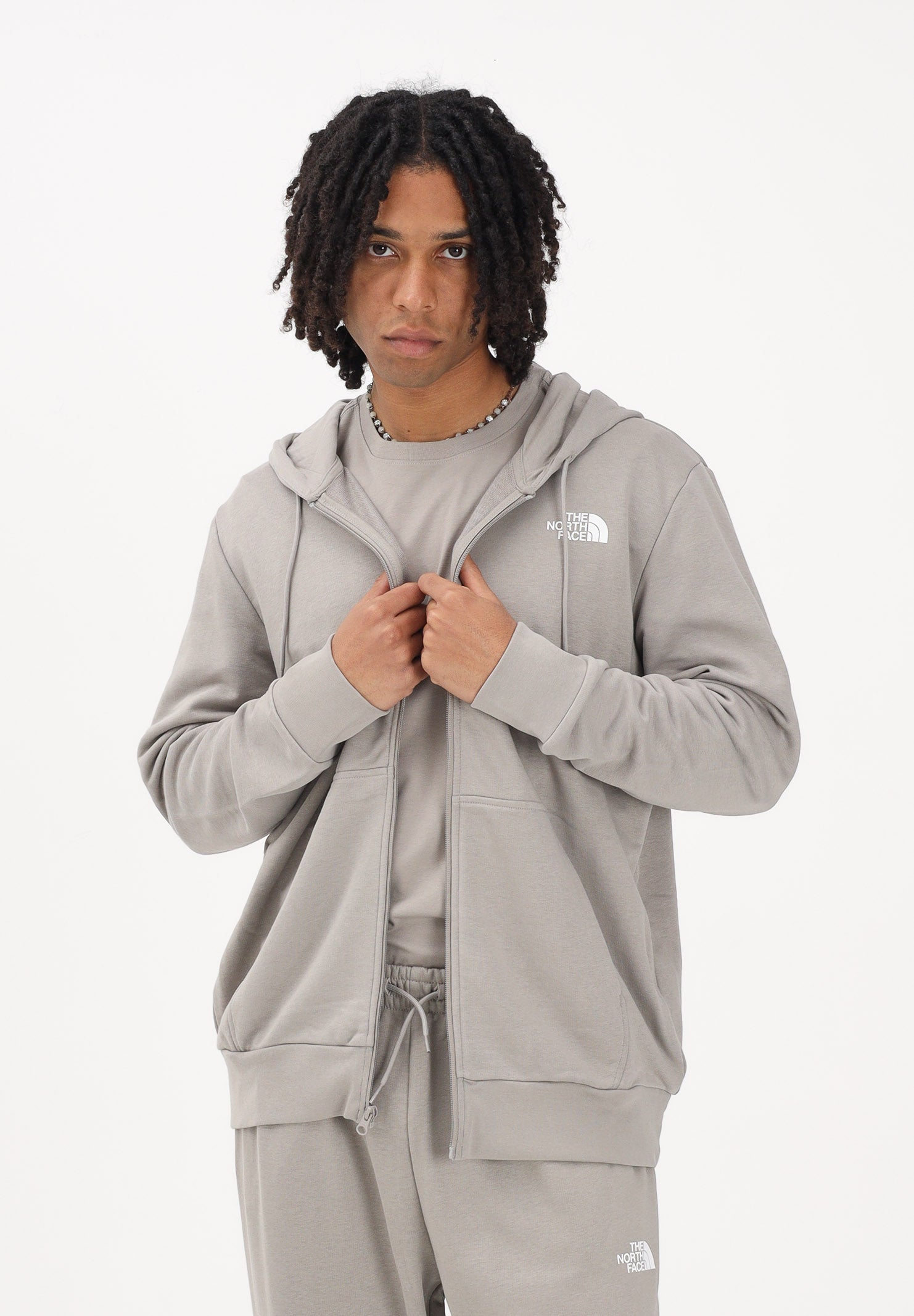 THE NORTH FACE Felpa con zip Simple Dome Light Regular fango da uomo NF0A8GQ72MB1 . THE NORTH FACE 