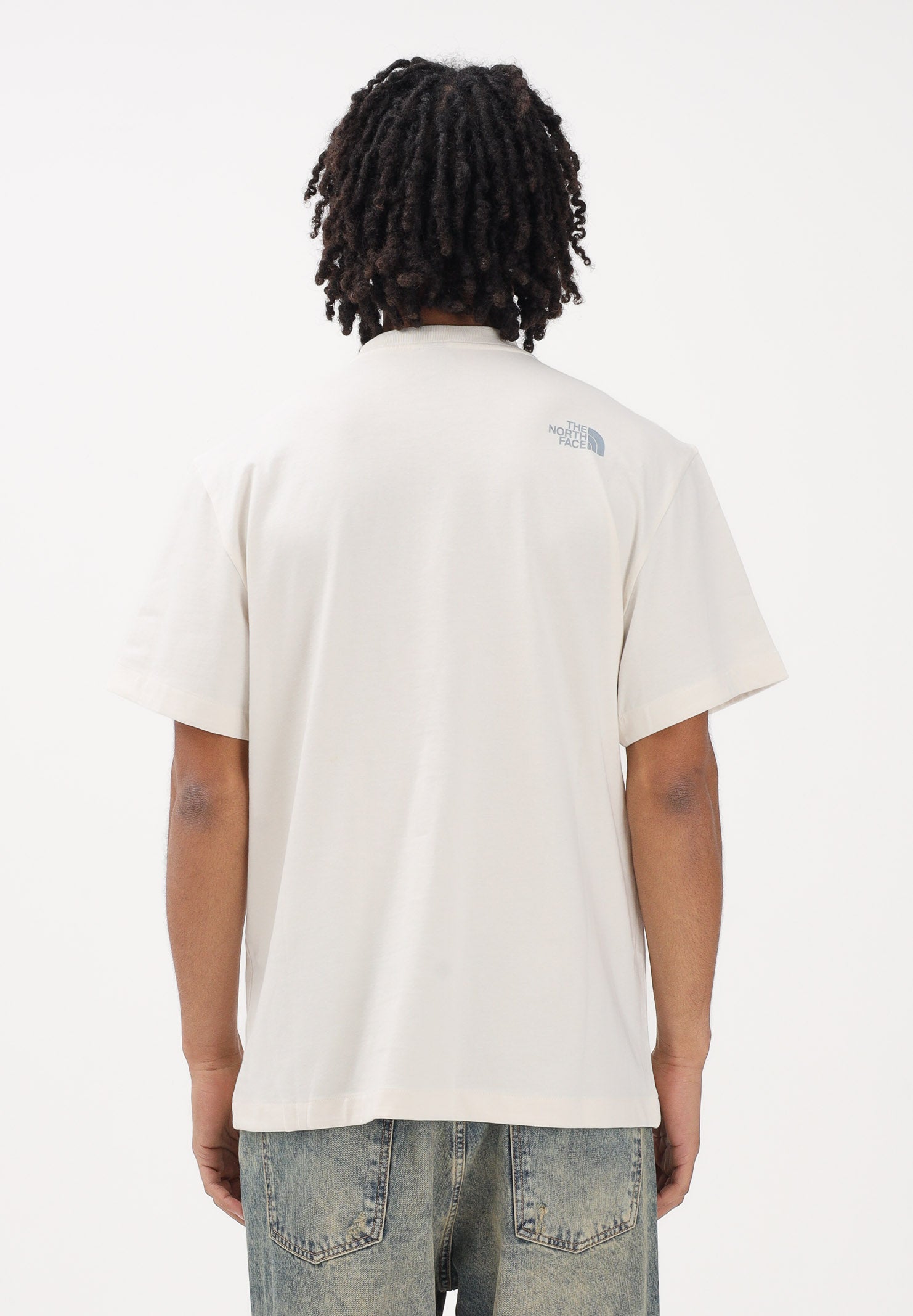 THE NORTH FACE T-shirt a manica corta Logo Twist Relaxed panna da uomo NF0A8GQVQLI1 . THE NORTH FACE 