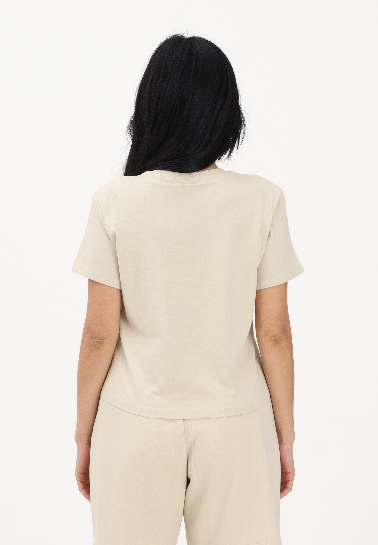 THE NORTH FACE T-shirt a manica corta Essential Regular Cutie beige da donna NF0A8GR1DOM1 . THE NORTH FACE 
