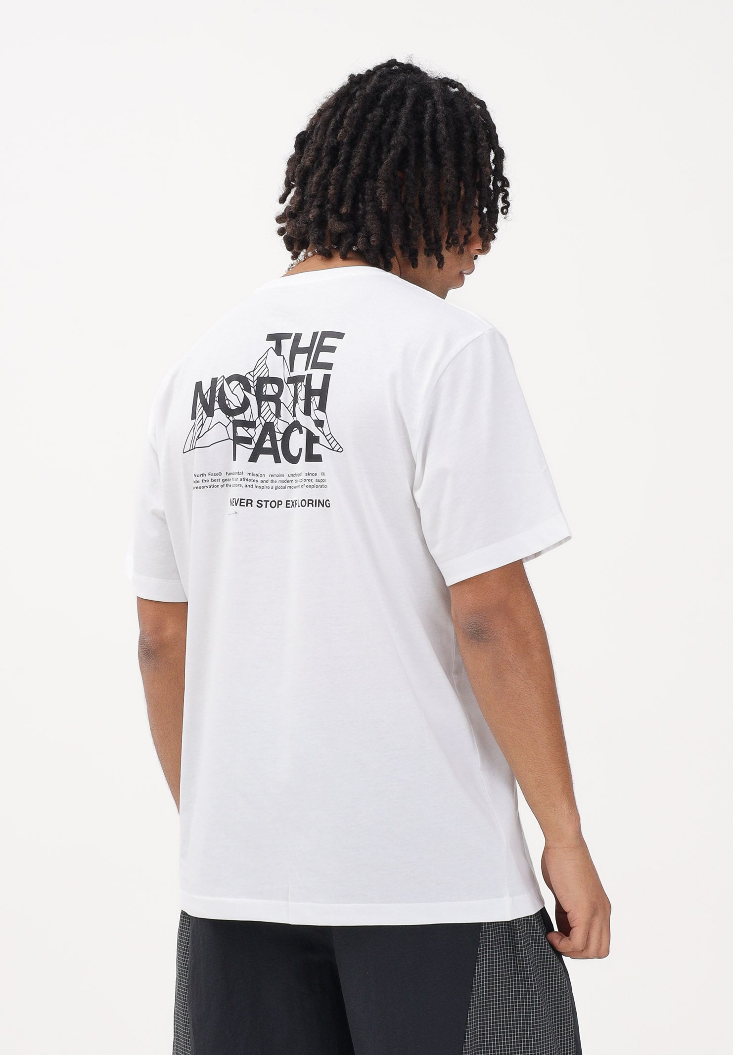 THE NORTH FACE T-shirt a manica corta Mountain Sketch bianca da uomo NF0A8GUZFN41 . THE NORTH FACE 