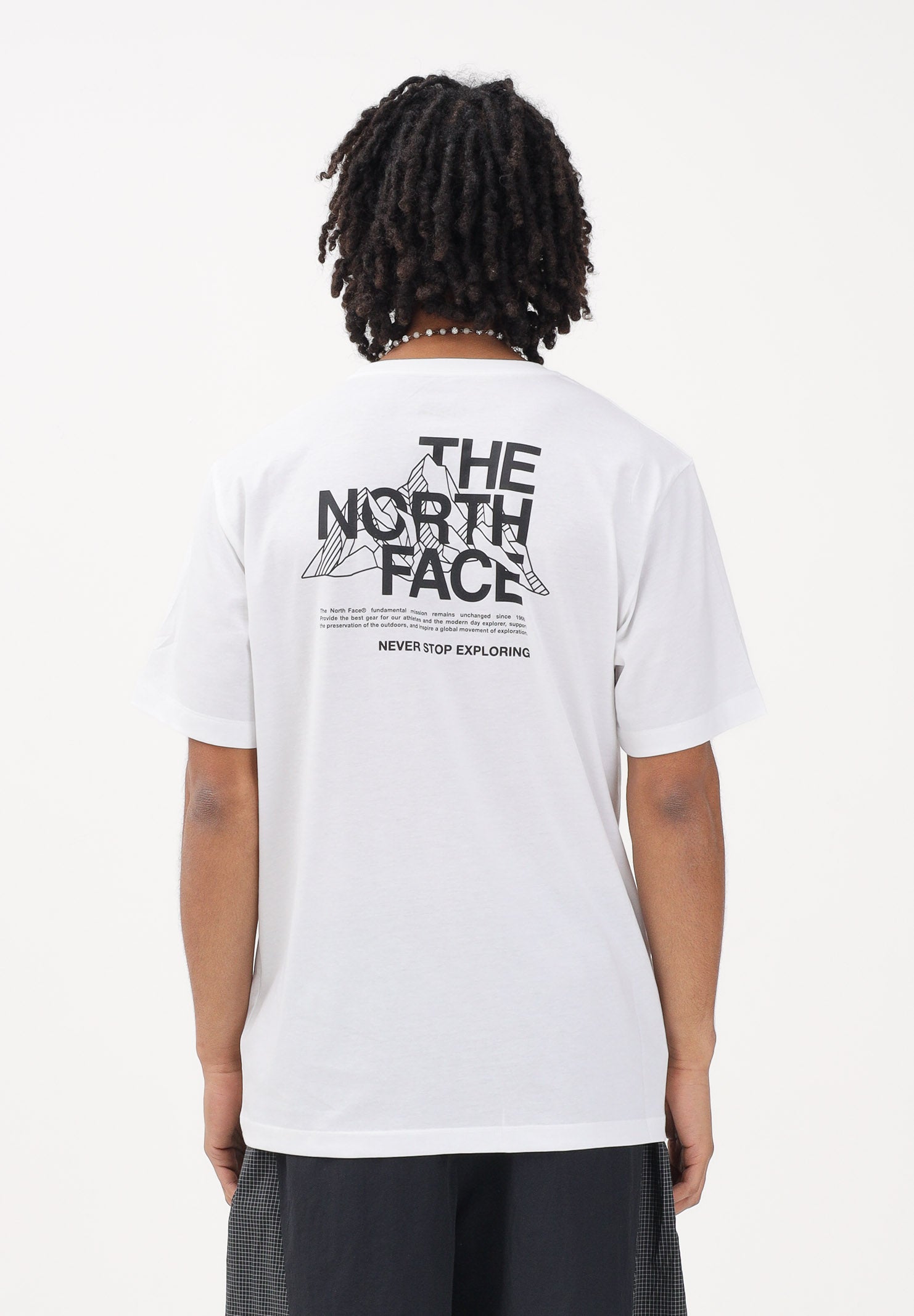 THE NORTH FACE T-shirt a manica corta Mountain Sketch bianca da uomo NF0A8GUZFN41 . THE NORTH FACE 