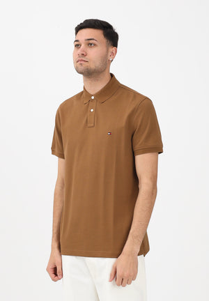 TOMMY HILFIGER Polo a manica corta khaki da uomo con logo MW0MW17770 GWP TOMMY HILFIGER 