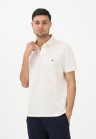 TOMMY HILFIGER Polo a manica corta panna da uomo con logo MW0MW17770 Z00 TOMMY HILFIGER 