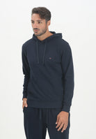 TOMMY HILFIGER Felpa con cappuccio blu da uomo rifinita da logo MW0MW37235 DW5 TOMMY HILFIGER 