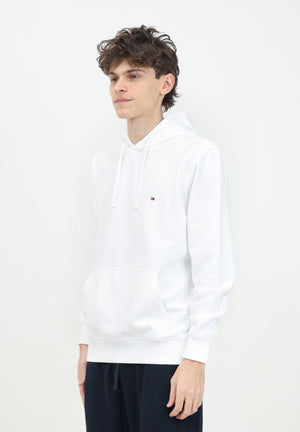 TOMMY HILFIGER Felpa con cappuccio bianca da uomo rifinita da logo MW0MW37235 YBR TOMMY HILFIGER 