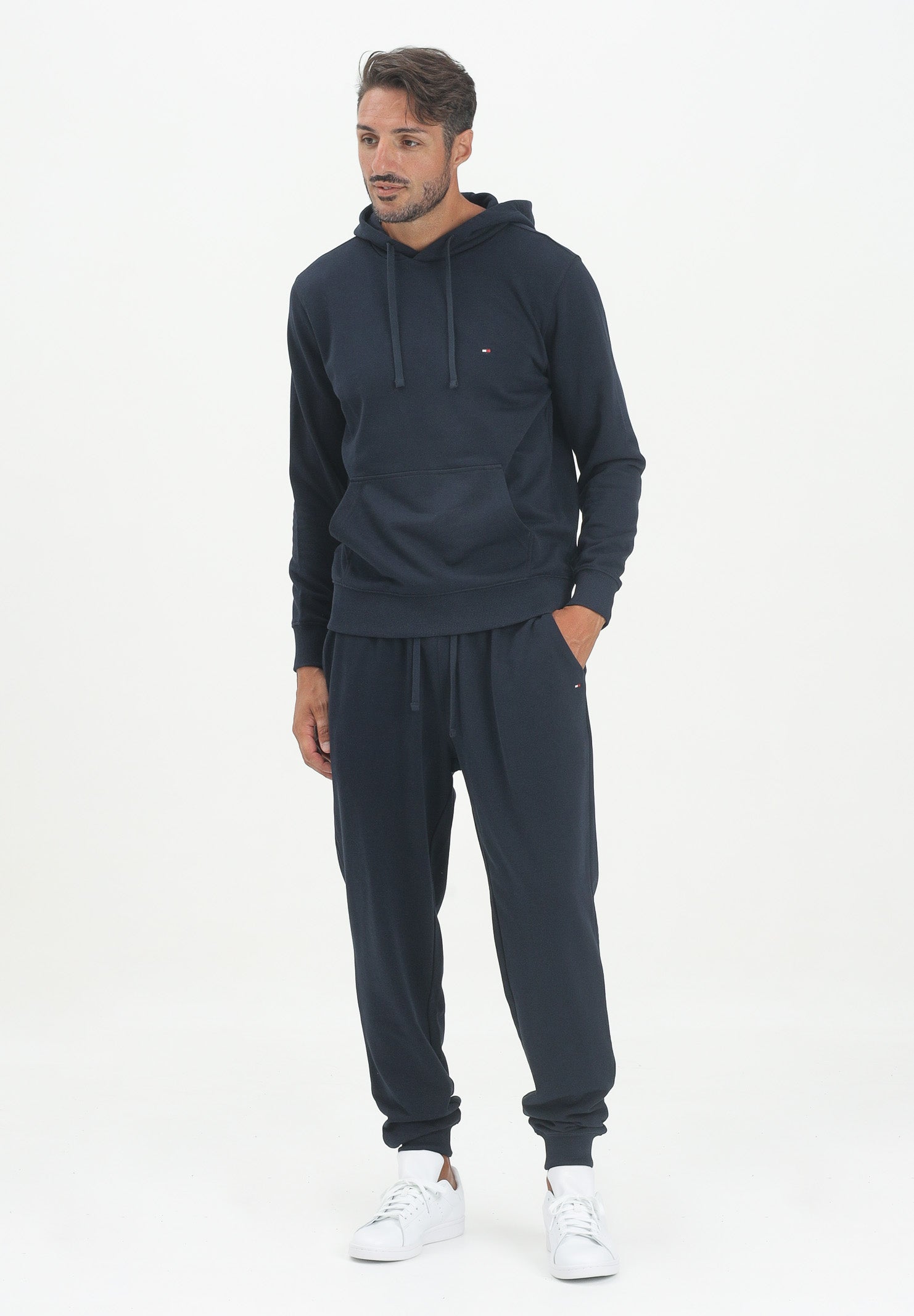 TOMMY HILFIGER Pantalone sportivo blu da uomo con ricamo logo MW0MW37236DW5 . TOMMY HILFIGER 
