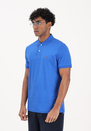 TOMMY HILFIGER Polo a manica corta blu acceso da uomo con logo MW0MW39994 C7F TOMMY HILFIGER 