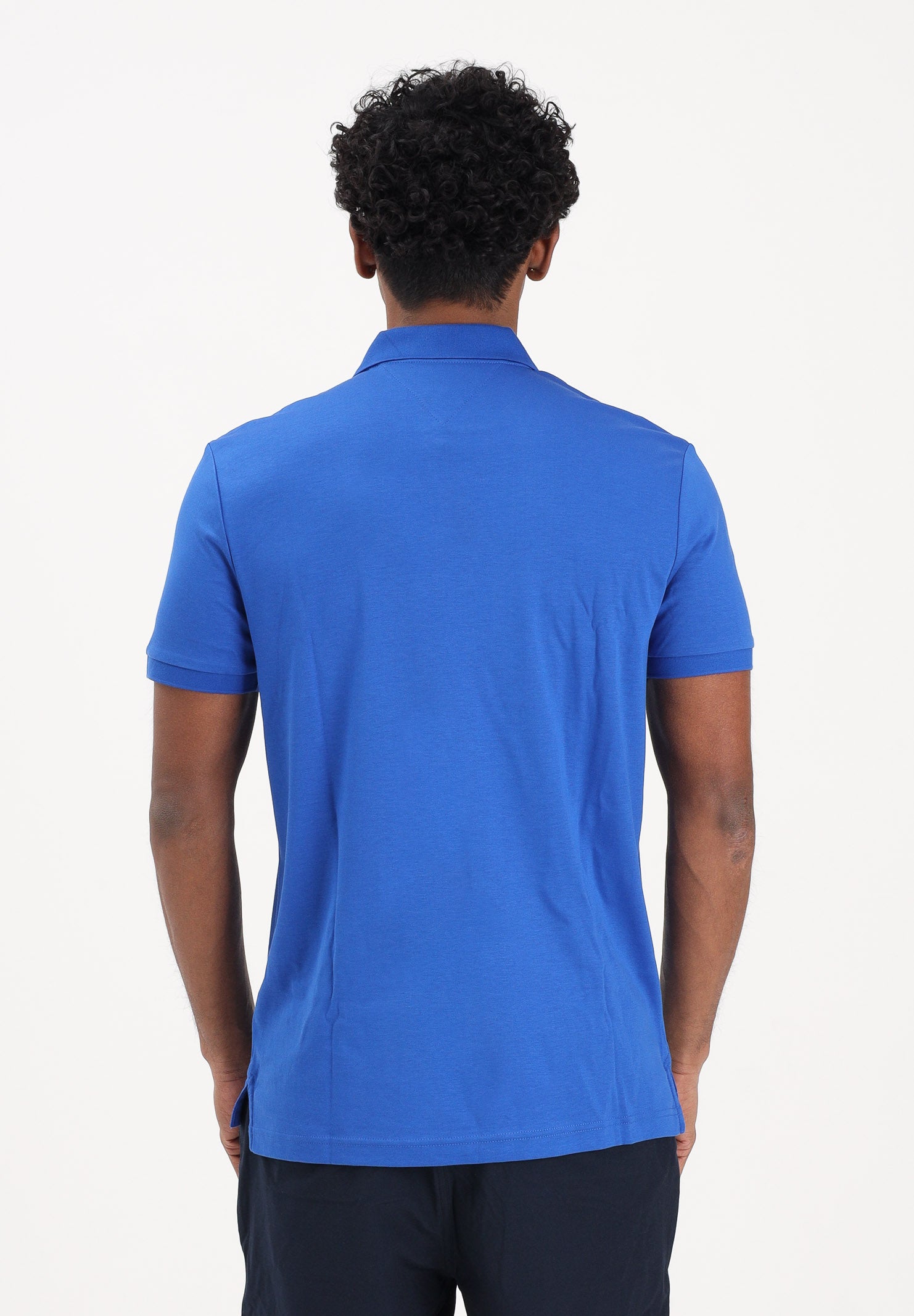 TOMMY HILFIGER Polo a manica corta blu acceso da uomo con logo MW0MW39994 C7F TOMMY HILFIGER 