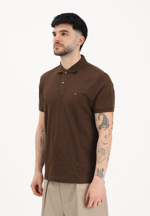 TOMMY HILFIGER Polo a manica corta marrone da uomo con logo MW0MW39994 GV0 TOMMY HILFIGER 