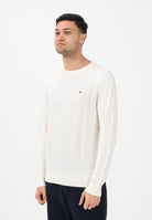 TOMMY HILFIGER Maglioncino girocollo panna da uomo con logo MW0MW39999 Z00 TOMMY HILFIGER 