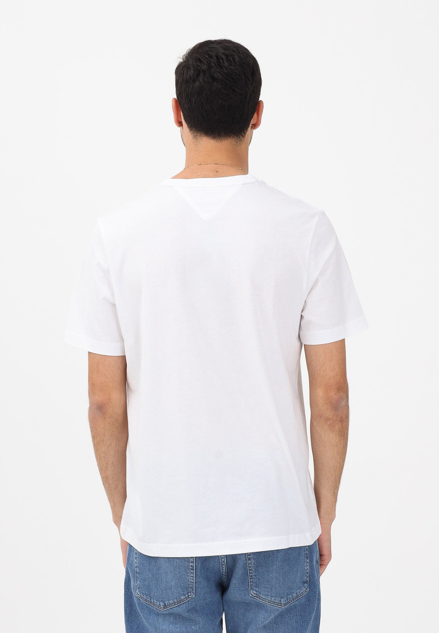 TOMMY HILFIGER T-shirt a manica corta bianca da uomo con logo MW0MW41455 YBR TOMMY HILFIGER 