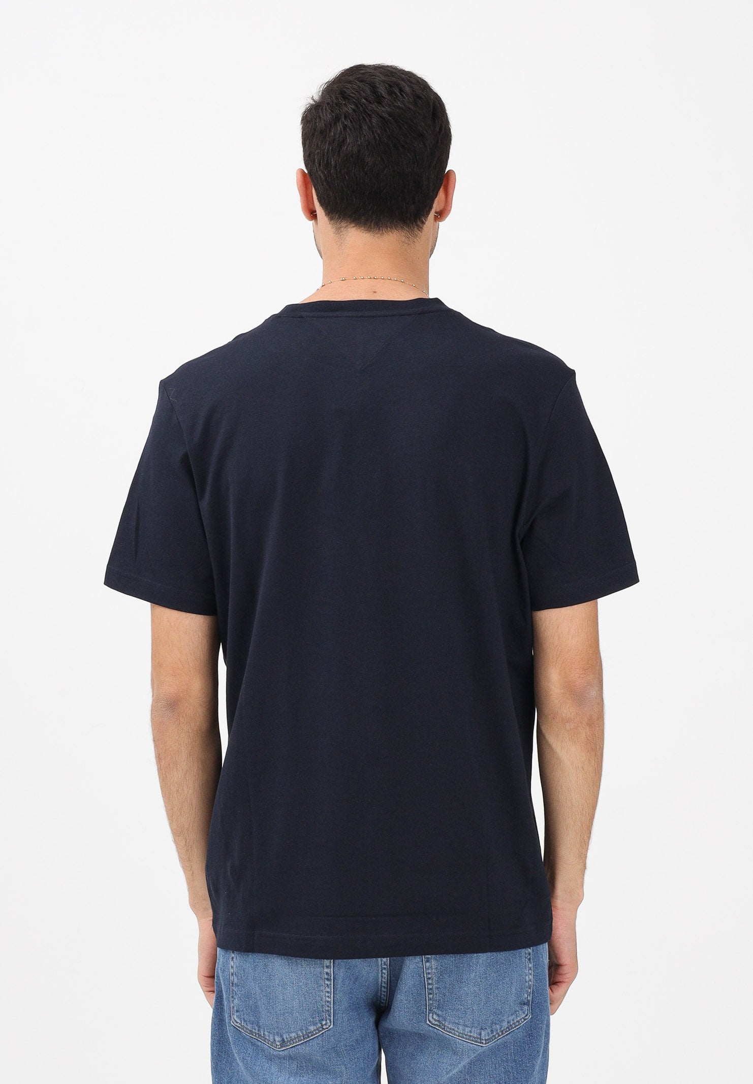 TOMMY HILFIGER T-shirt a manica corta blu da uomo con logo MW0MW41456 DW5 TOMMY HILFIGER 