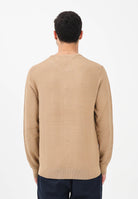 TOMMY HILFIGER Maglioncino girocollo beige da uomo caratterizzato da lavorazione a maglia tramata MW0MW41643 RBC TOMMY HILFIGER 