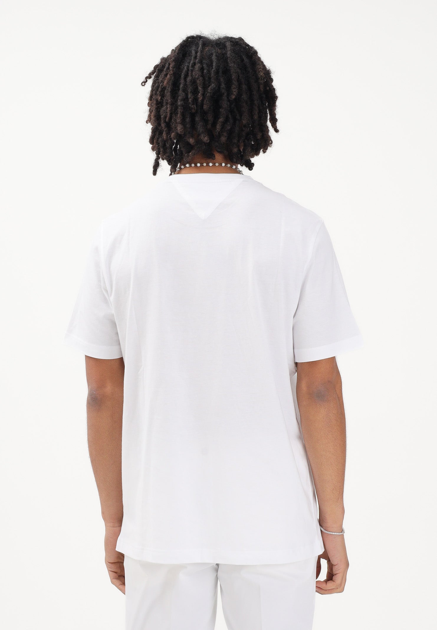 TOMMY HILFIGER T-shirt a manica corta bianca da uomo con stampa MW0MW42365 YBR TOMMY HILFIGER 