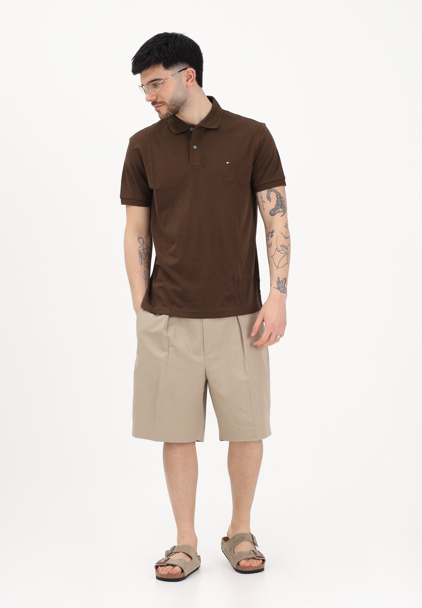 TOMMY HILFIGER Shorts beige da uomo dal taglio sartoriale MW0MW42670 RBT TOMMY HILFIGER 