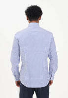 TOMMY HILFIGER Camicia a manica lunga Bengal blu e bianca da uomo MW0MW42928 C7F TOMMY HILFIGER 