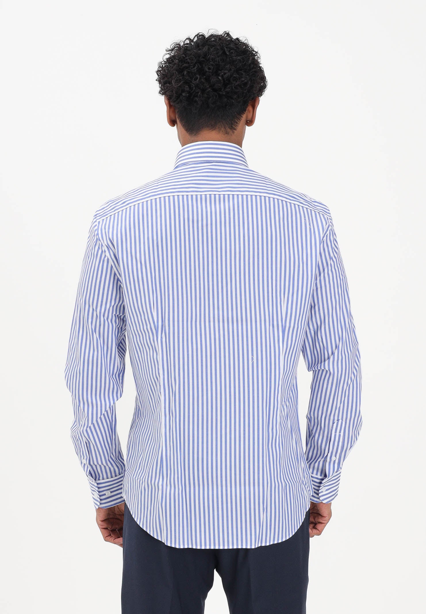 TOMMY HILFIGER Camicia a manica lunga Bengal blu e bianca da uomo MW0MW42928 C7F TOMMY HILFIGER 